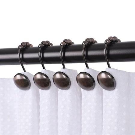 Utopia Alley Utopia Alley HK7RB Ball Shower Curtain Hooks for Bathroom Shower Rods Curtains; Set of 12 - Brushed Nickel HK7RB